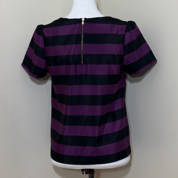 Nordstrom | Pleione Purple Black Stripe Top Size XS - Picture 3 of 6